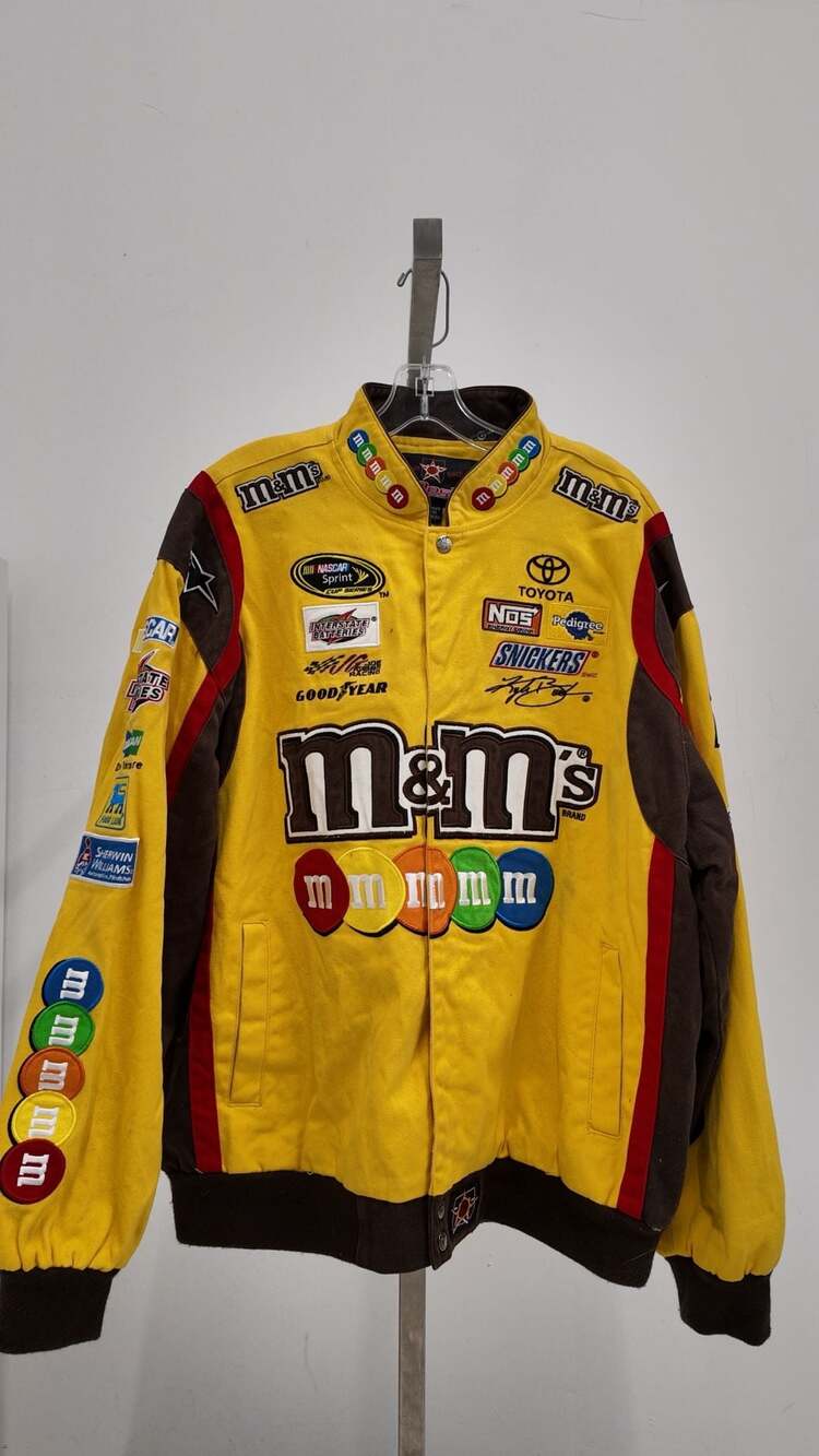 JH Design Kyle Busch M&M's NASCAR Racing Jacket – Yellow (Size XL)